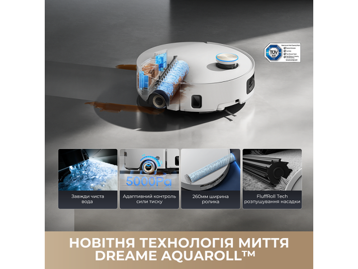 Робот-пилосос з вологим прибиранням Dreame Aqua 10 Ultra Roller Complete Black (RLH71DE-1-bl) - изображение 10