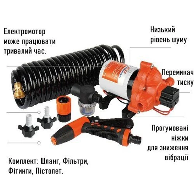 Поверхностная помпа SEAFLO SFDP1-030-045-33 11.3 л/мин 12V 70 PSI (SFDP1-030-045-33) - изображение 4