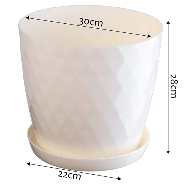Квітковий горщик з підставкою Kadax Amily 30 см Кремовий (K974) - зображення 2