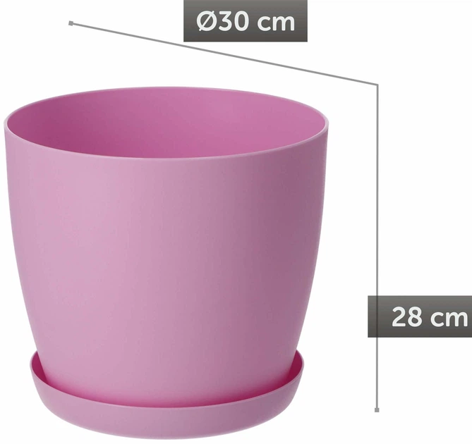 Квітковий горщик з підставкою Kadax Agen 30 см Рожевий (K2125) - зображення 3