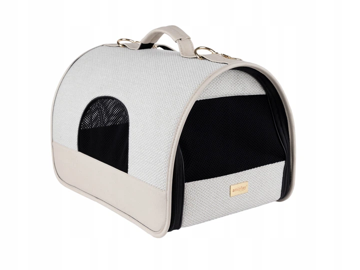 Транспортна сумка для собак Amiplay Milano L Кремова (5907563311138) - зображення 2