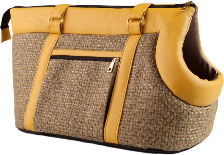 Torba transportowa dla psów Amiplay Morgan L Żółta (5907563239562) - obraz 2