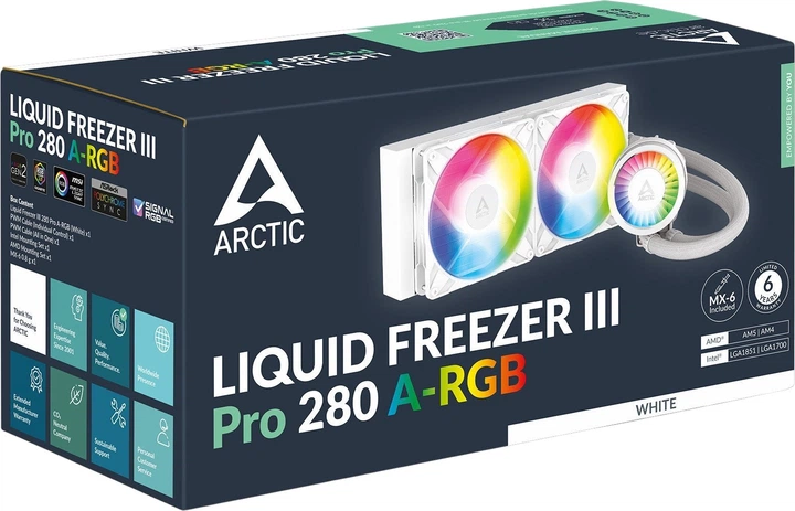 Система водяного охолодження ARCTIC Liquid Freezer III Pro 280 A-RGB White (4895265000331) - зображення 6
