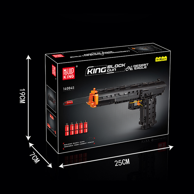 Конструктор Mould King Desert Eagle 512 деталей, игрушечная модель пистолета, механизм заряжания, стреляющая модель - изображение 5