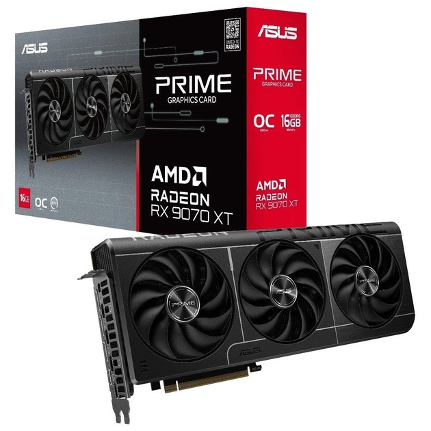 【新品未開封】ASUS Radeon RX 9070 XT 16GB PRIME Видеокарта AMD Radeon RX 9070 XT 16GB GDDR6 Prime OC Asus (PRIME