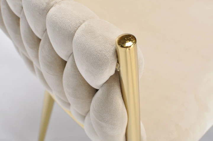 Крісло Hedo 100041 Велюрове Бежеве з золотими ніжками (5907184130033) - зображення 6