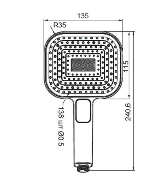 Лейка для душа ручная Koer KP-0404-05 3х-режимная KR5001 чёрная - изображение 2