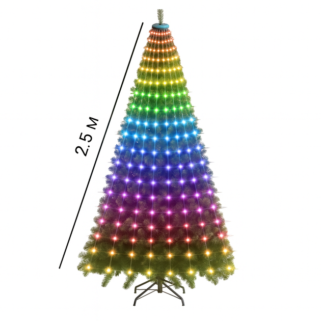 LED-гирлянда Конский Хвост 250 диодов 2,5 м RGB с пультом ДУ USB питание для декора - изображение 7