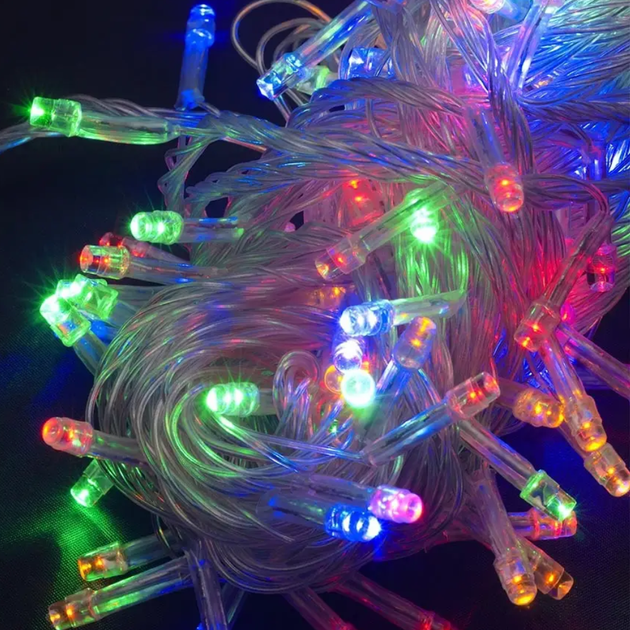 Электрическая гирлянда 10м 200LED RGB 220В для украшения елки комнатная светодиодная - изображение 2