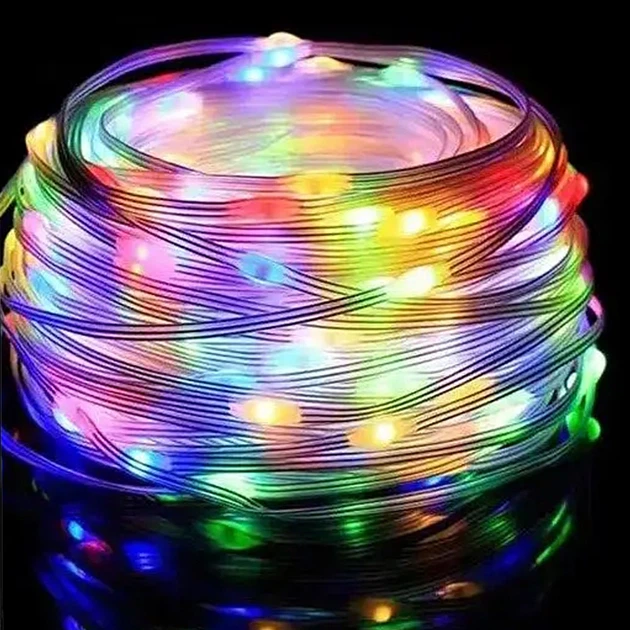 Светодиодная гирлянда 200 LED 20 метров USB с пультом RGB для новогоднего декора - изображение 3