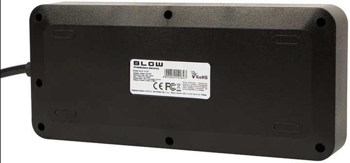 Подовжувач мережевий Blow PS-620 6-розетковий 3 x USB 1 x USB-C 2 м Чорний (5900804142829) - зображення 3