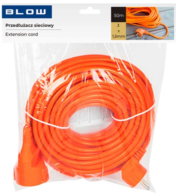 Подовжувач мережевий Blow PR-160 1-розетковий з заземленням 50 м Помаранчевий (5900804142553) - зображення 2