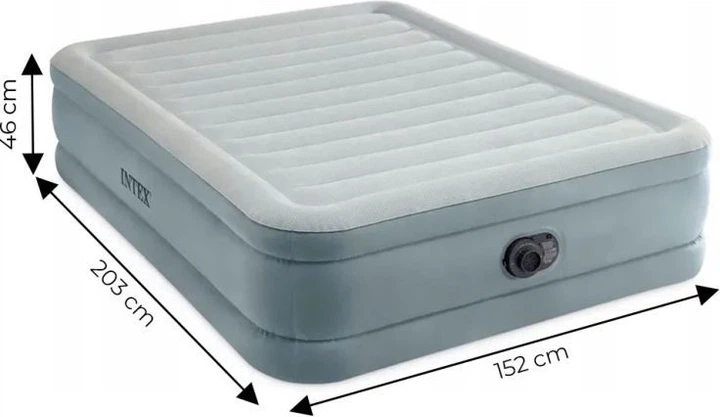 Матрац надувний двомісний Intex із вбудованим електронасосом 203x152x46 см 64824 (6941057430850) - зображення 5