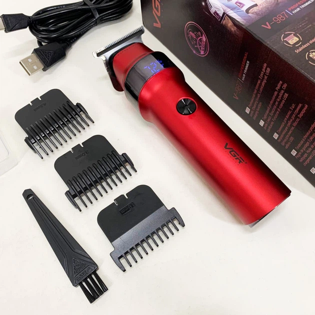 Триммер с 3 насадками VGR V-987 RED - изображение 4