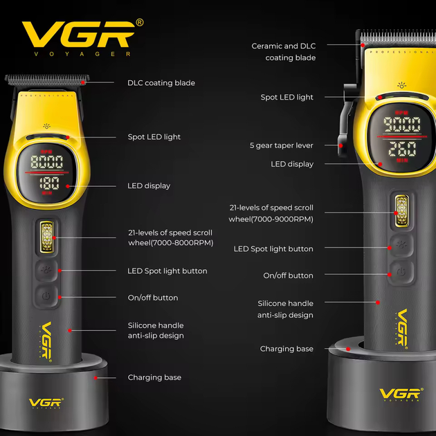 Комплект для стрижки VGR 2 в 1 V-885 S2 GOLD - изображение 4