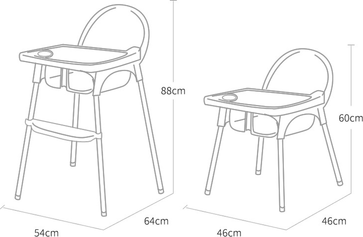 Krzesełko do karmienia Hedo regulowane Szare (5904041148026) - obraz 9