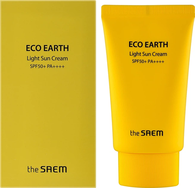 Krem przeciwsłoneczny do twarzy The Saem Eco Earth Light Sun SPF50+ PA+++ 50 g (8806164176986) - obraz 2