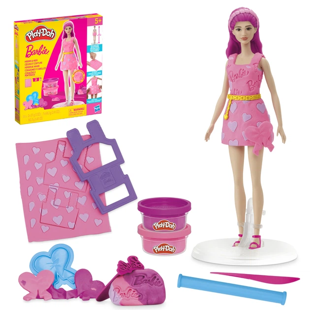 Набір для творчості з масою для ліплення Hasbro Play-Doh Barbie Серця та волосся (5010996315670) - зображення 2