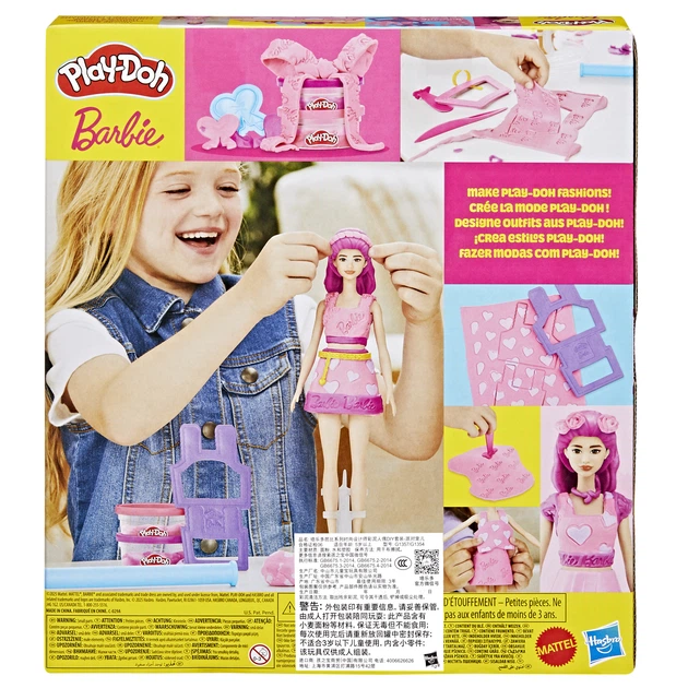 Набір для творчості з масою для ліплення Hasbro Play-Doh Barbie Серця та волосся (5010996315670) - зображення 6