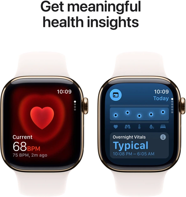 Smartwatch Apple Watch Series 11&nbsp;GPS + Cellular 42mm Gold Titanium Case with Light Blush Sport Band S/M (MF8W4) - obraz 5