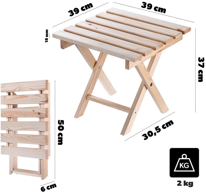 Журнальний столик + 2 шезлонга Kadax Anjouin K12315 - зображення 6