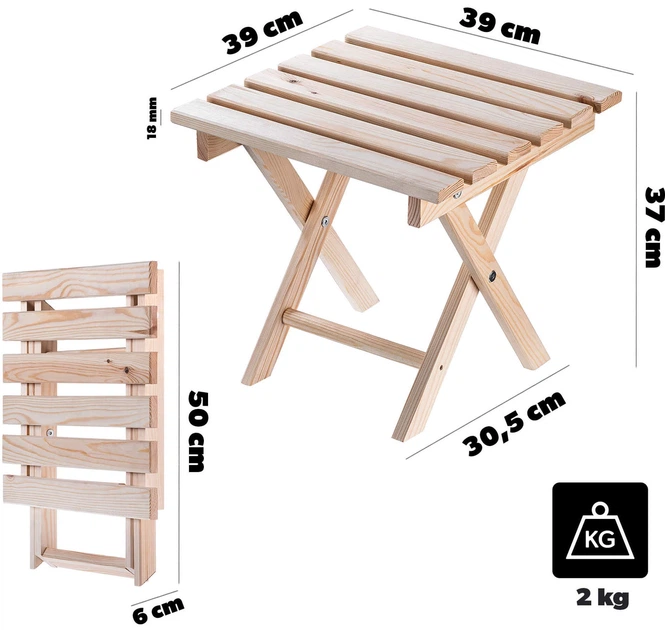 Журнальний столик + 2 шезлонга Kadax Anjouin K12317 - зображення 4