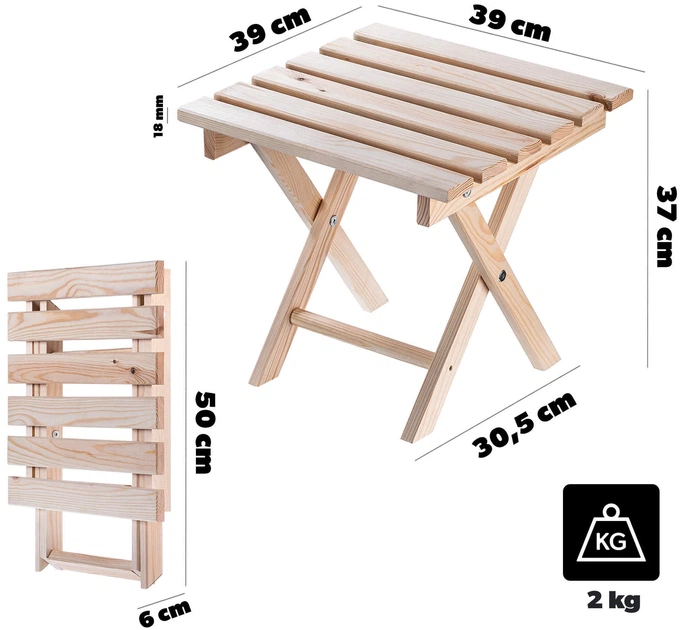 Журнальний столик + 2 шезлонга Kadax Anjouin K12318 - зображення 4