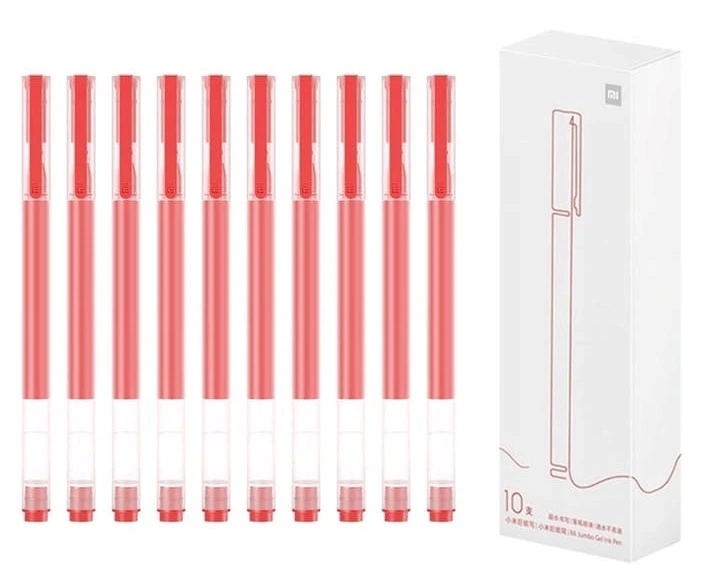 Zestaw długopisów żelowych Xiaomi High Capacity 10 szt Czerwony (ZES6941812792308) - obraz 1