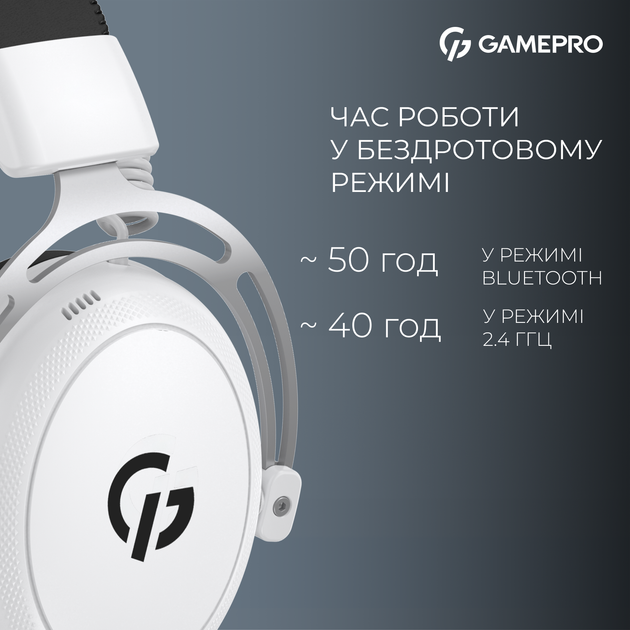 Бездротові ігрові навушники GamePro Asgard Skald (HSW160W) - зображення 12