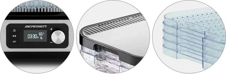 Сушарка для овочів і фруктів Berdsen BD-690 Срібляста - зображення 8