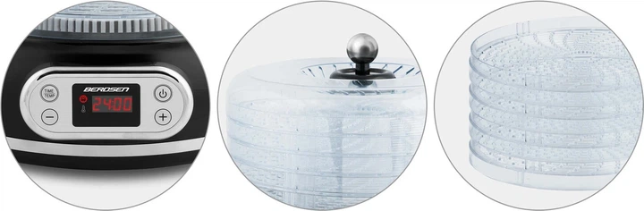 Сушарка для овочів і фруктів Berdsen BD-691 Чорна - зображення 4