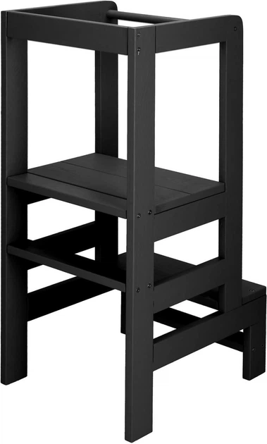 Podest kuchenny Springos dla dzieci 3-poziomowy 90 cm Czarny (5907719489407) - obraz 3