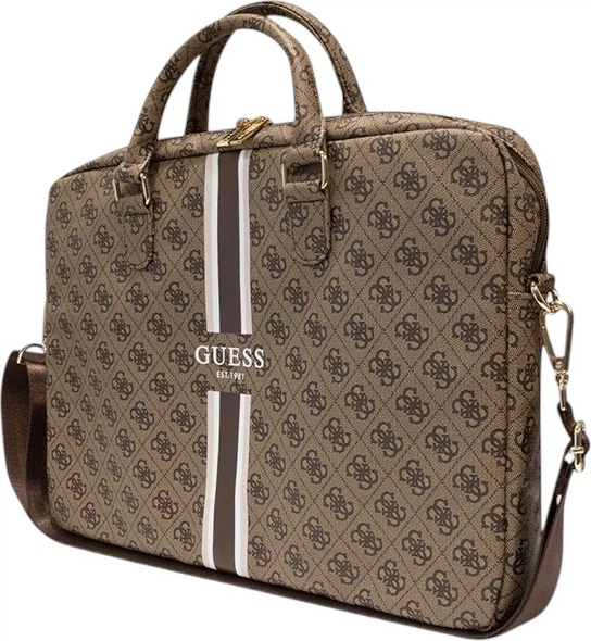 Torba na laptopa Guess 4G Printed Stripes 16" Brown (3666339119539) - obraz 2