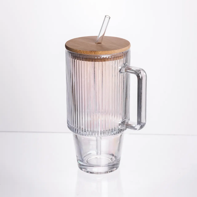 Стеклянный стакан с крышкой и трубочкой ICE Tea стеклянная чашка 750 мл для холодных напитков Прозрачный - Фото 3 Стеклянный стакан с крышкой и трубочкой ICE Tea стеклянная чашка 750 мл для холодных напитков Прозрачный - изображение 3