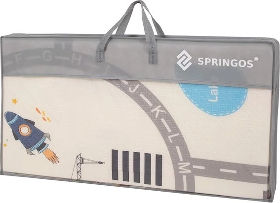 Dwustronna mata piankowa Springos edukacyjna dla dzieci 150 x 200 cm składana Pojazdy KM0022 (5907719493305) - obraz 4