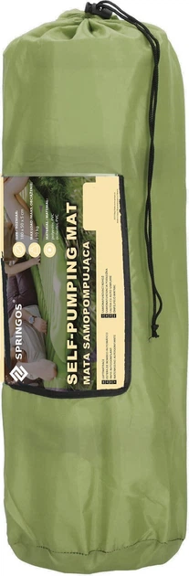 Килимок самонадувний Springos з чохлом 180 см Зелений PM046 (5907719479651) - зображення 4