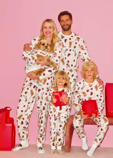 Бавовняні піжамні штани Primark Cotton Dog Print Family Christmas XL для дому та сну Білий (8551) - Фото 5 Бавовняні піжамні штани Primark Cotton Dog Print Family Christmas XL для дому та сну Білий (8551) - зображення 5