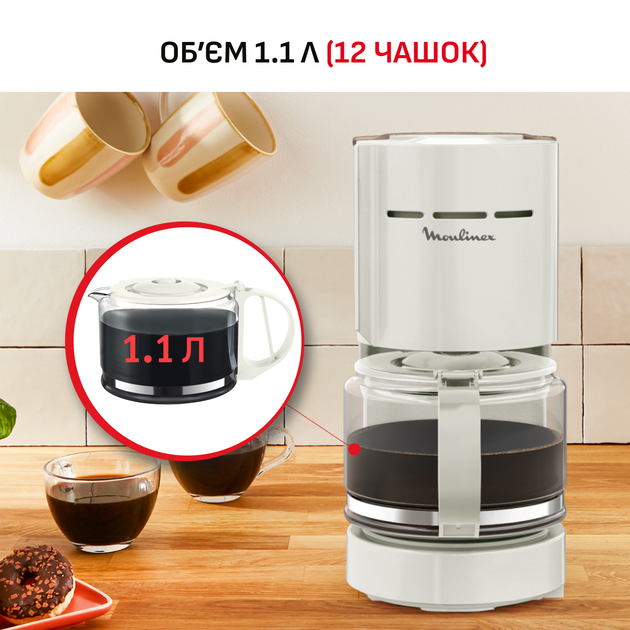Кофеварка капельная Moulinex Uno FG121A10 - изображение 3