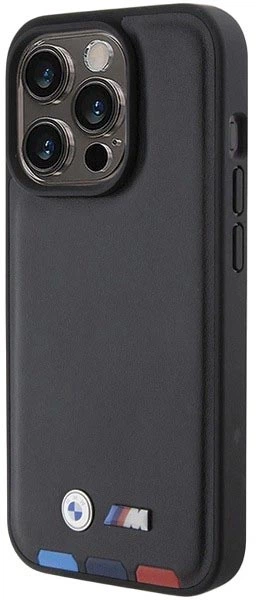 Etui plecki BMW Leather Stamp Tricolor do Apple iPhone 15 Pro Black (3666339143367) - obraz 2