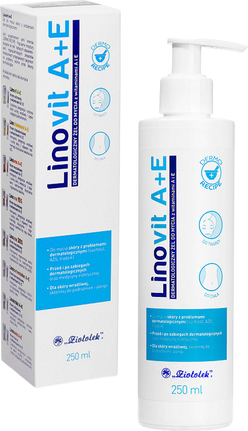 Żel pod prysznic Ziololek Linovit A + E dermatologiczny 250 ml (5900558001397) - obraz 2