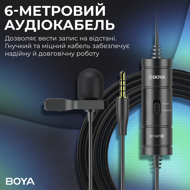 Універсальний петличний мікрофон Boya BY-M1S Black - зображення 8