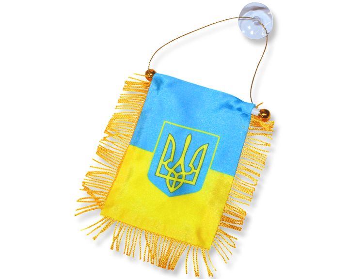 Прапорець FROM FACTORY UKQ на присосці з бахромою UKRAINE 12х8см - зображення 9