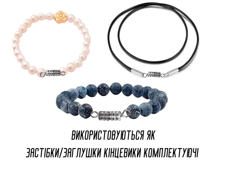 Закрутки/Застібки FROM FACTORY ZASR рифлені сріблясті 1,4 см/10шт - зображення 4