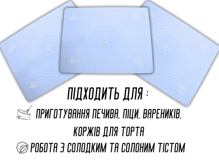 Коврик FROM FACTORY TSC для теста силиконовый с разметкой 40х30см Серый - изображение 10