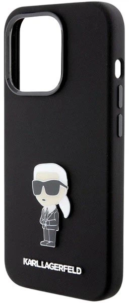 Панель Karl Lagerfeld Silicone Ikonik Metal Pin для Apple iPhone 15 Pro Black (3666339166014) - зображення 5