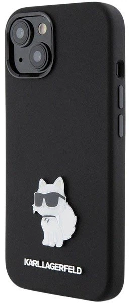 Etui Karl Lagerfeld Silicone Choupette Metal Pin do Apple iPhone 15 Black (3666339166366) - obraz 2