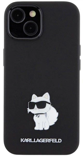 Etui Karl Lagerfeld Silicone Choupette Metal Pin do Apple iPhone 15 Black (3666339166366) - obraz 3