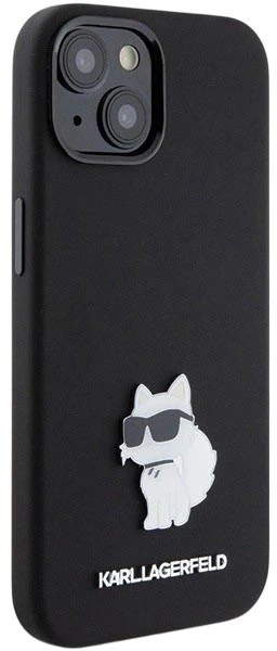 Etui Karl Lagerfeld Silicone Choupette Metal Pin do Apple iPhone 15 Black (3666339166366) - obraz 4