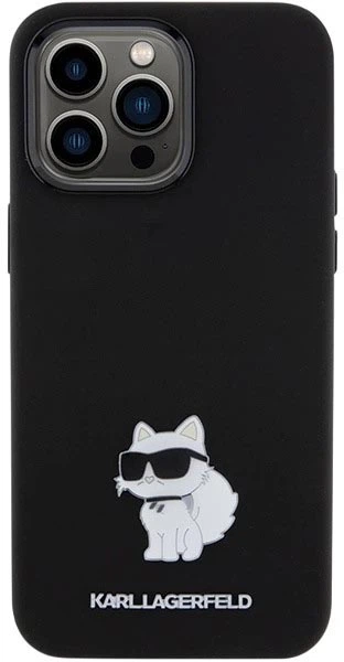 Etui Karl Lagerfeld Silicone Choupette Metal Pin do Apple iPhone 15 Pro Max Black (3666339166380) - obraz 3