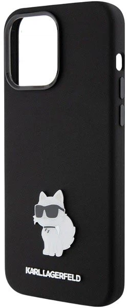 Etui Karl Lagerfeld Silicone Choupette Metal Pin do Apple iPhone 15 Pro Max Black (3666339166380) - obraz 5